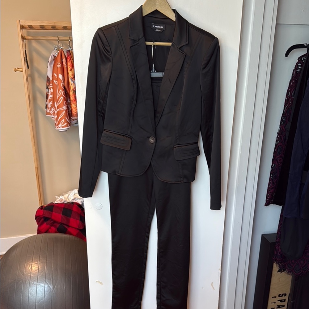 Bebe Two-Piece Tuxedo Suit and shirt